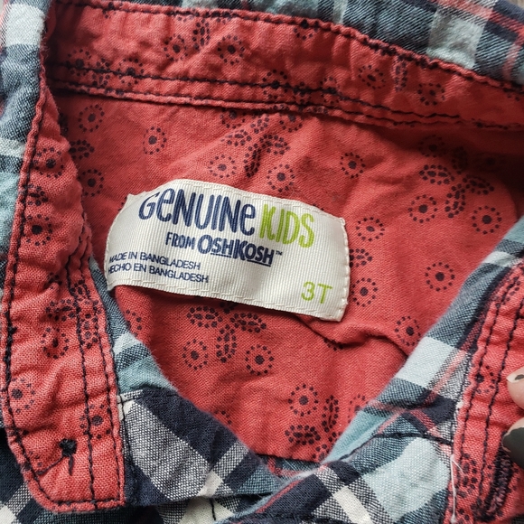🟢40%Off Bundle 3T OshKosh Plaid Button Down - Picture 2 of 3